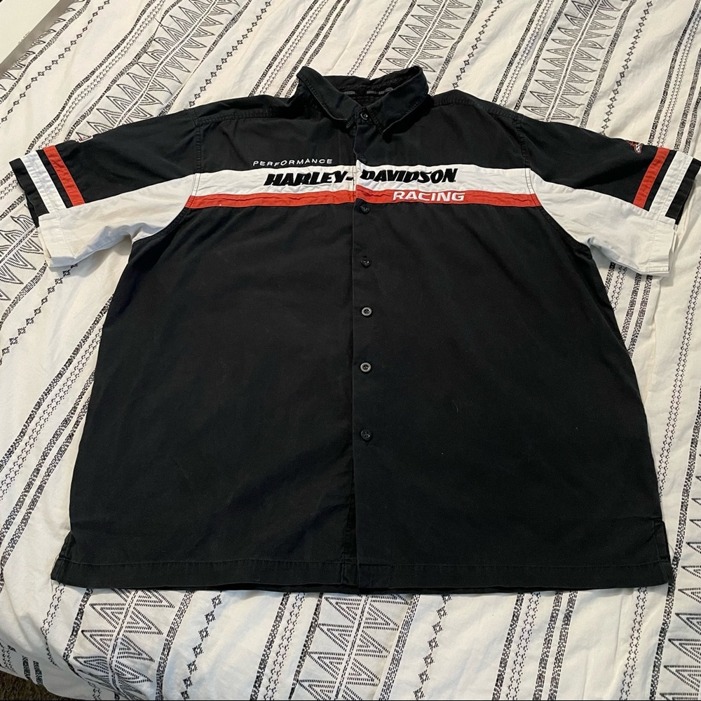 Harley Davidson Racing Button Down Tee